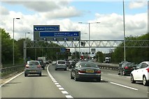 SP1490 : A motorway sign gantry over the M6 by Steve Daniels