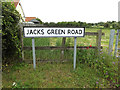TM0956 : Jacks Green Road sign by Geographer