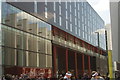 View of the Wembley Arena reflected in T.G.I Friday