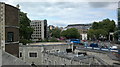 View of the Tower Hill road junction from the Tower of London