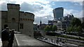 View of All Hallows by the Tower church and the Walkie Talkie from the Tower of London