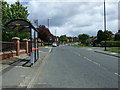 Bus stop and shelter on Gillas Lane East