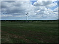 Farmland and wind turbine near South Sharpley