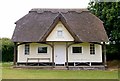 TL4832 : Thatched cricket pavilion, Clavering by Jim Osley