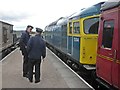 NH9922 : Railway volunteers, Broomhill station by Roger Cornfoot