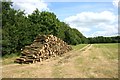 Log stack near Chilworth Road