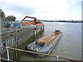 Transporting rubble by barge