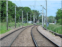 TL3605 : Railway tracks north of the level crossing, Slipe Lane, EN10 by Mike Quinn