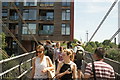 View along the footbridge leading from the Hertford Union Canal to Fish Island