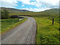 NN2741 : West Highland Way marker at Drochaid Tolaghan, near Bridge of Orchy by Malc McDonald