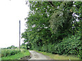 Road past the moat at Old Hall Farm