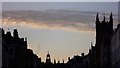 Evening sky above Broad Street, Ludlow in June 2015
