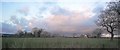 SJ4563 : Red skies over farmland near Waverton by N Chadwick