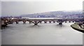 NT9952 : Tweed road bridges from the railway bridge by Alan Reid