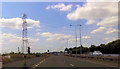 Power lines crossing A38