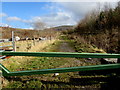 Track beyond a metal barrier, Caerau