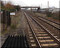 Railway towards a footbridge, Didcot