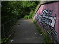 Graffiti on a path next to the A53