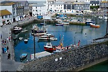 SX0144 : Mevagissey Inner Harbour and Cottages by Peter Skynner
