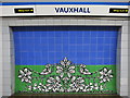TQ3077 : Vauxhall tube station - ceramic tiles by Mike Quinn