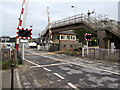 Ferryside railway station level crossing  and footbridge