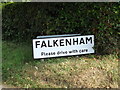 Falkenham Village Name sign on Back Road