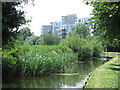 The New River west of the sluice house by Newnton Close, N4 (2)