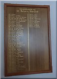 SS5937 : St Peter, Shirwell: incumbency board by Basher Eyre