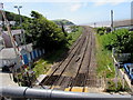 West Wales Line towards Kidwelly from Ferryside railway station footbridge