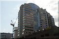 View of 125 London Wall from the area next to the Barbican Estate