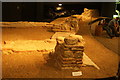 View of sections of the Roman amphitheatre in the basement of the Guildhall Art Gallery #3