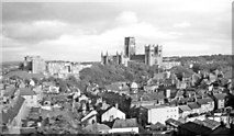 NZ2642 : Durham Cathedral and Castle, from train on viaduct, 1961 by Ben Brooksbank