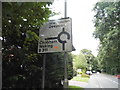 Roundabout sign on Chobham Road, Frimley