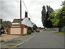 TF7023 : The Union Jack pub, Station Road, Roydon, where the railway used to cross by Adrian S Pye
