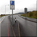 Priority over oncoming vehicles sign, Ffordd Dysgu, Maesteg