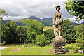 SH6142 : Statue with a view at Plas Brondanw by Jeff Buck