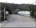 West across Heol-yr-Ynys railway bridge near Taffs Well