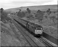 SD7580 : Leeds bound train approaching Blea Moor (1990) by The Carlisle Kid