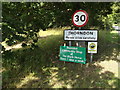 TM1369 : Thorndon Village Name sign on Thwaite Road by Geographer