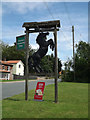 TM1369 : The Black Horse Public House sign by Geographer