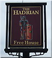 NY9168 : Sign for the Hadrian, Wall  by JThomas