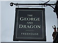 Sign for the George and Dragon, East Harling