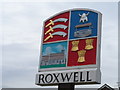 TL6408 : Roxwell village sign by Bikeboy