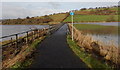 ST3290 : Cycle route between river and temporary lake near Caerleon by Jaggery