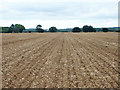 Route of public footpath over ploughed field