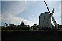 TQ3013 : Clayton windmills Jack and Jill, Mill Lane, Clayton by Jo Turner