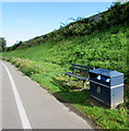 Gorwydd Road litter bin and bench, Gowerton