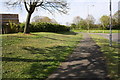 Pavement on west side of roundabout at Dorcan Way / Eldene Drive junction