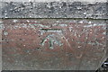 Benchmark on bridge parapet, Dorcan Way