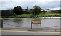 Bilingual river name sign on The Quay, Carmarthen